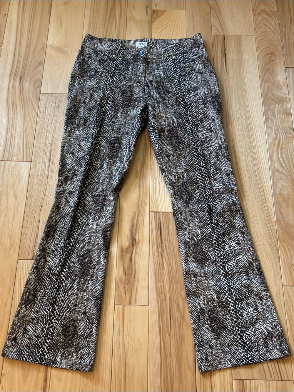 Vintage Y2K Cache Snakeskin Print Low Rise Bootcut Flare Pants